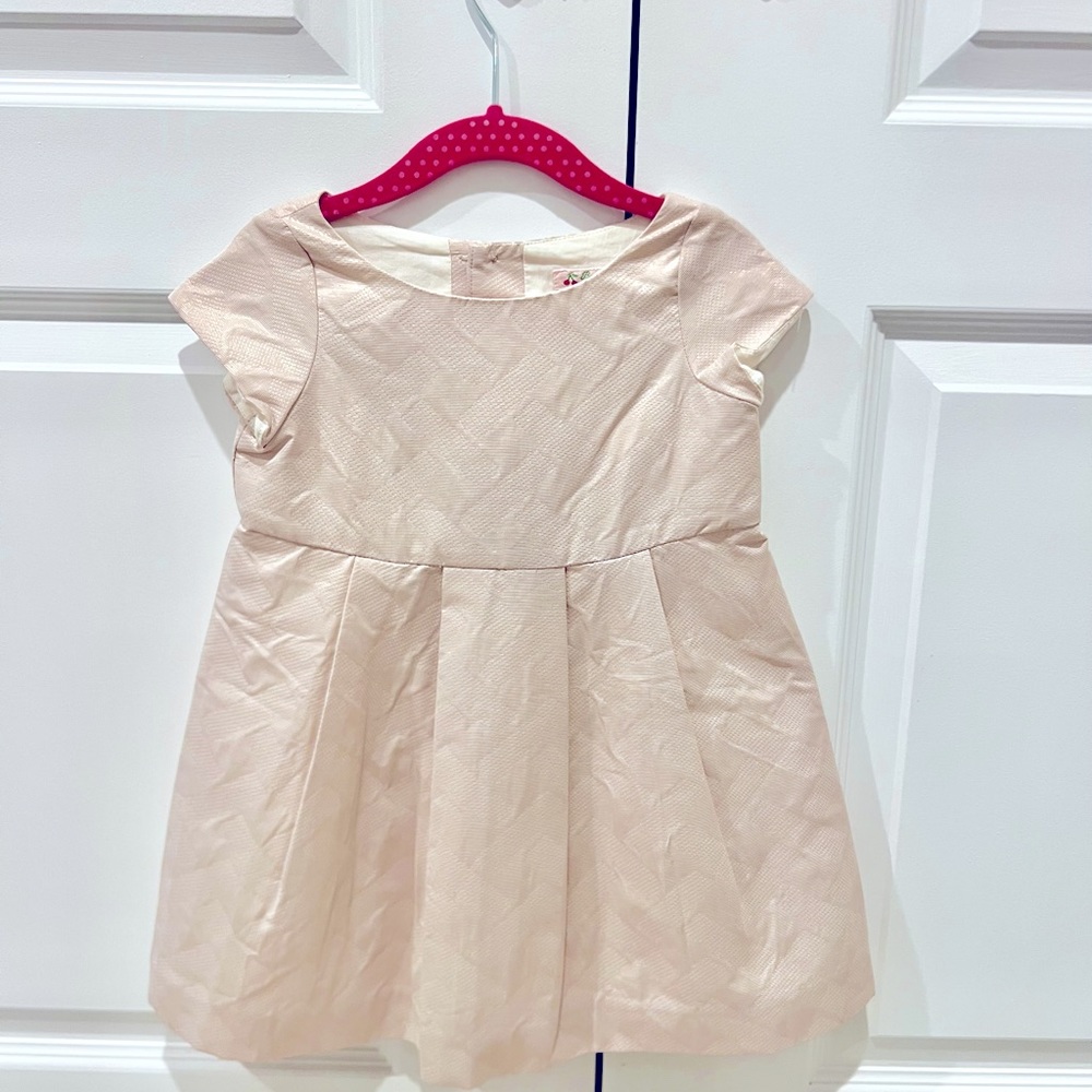 BONPOINT Toddler Girl Metallic blush dress- size 4